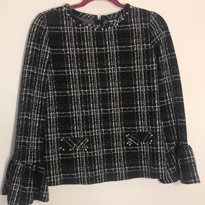 Karl Lagerfeld Plaid Blouse